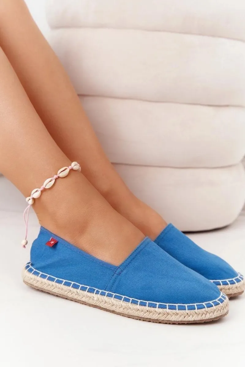 Clearance Espadryle Na Plecionej Podeszwie Big Star DD274A152 Niebieskie Damskie Trampki Damskie Slip-On