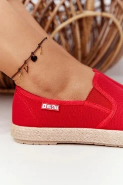 Sale Big Star Shoes Espadryle Na Plecionej Podeszwie Big Star DD274018 Czerwone