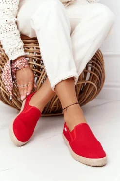 Sale Big Star Shoes Espadryle Na Plecionej Podeszwie Big Star DD274018 Czerwone