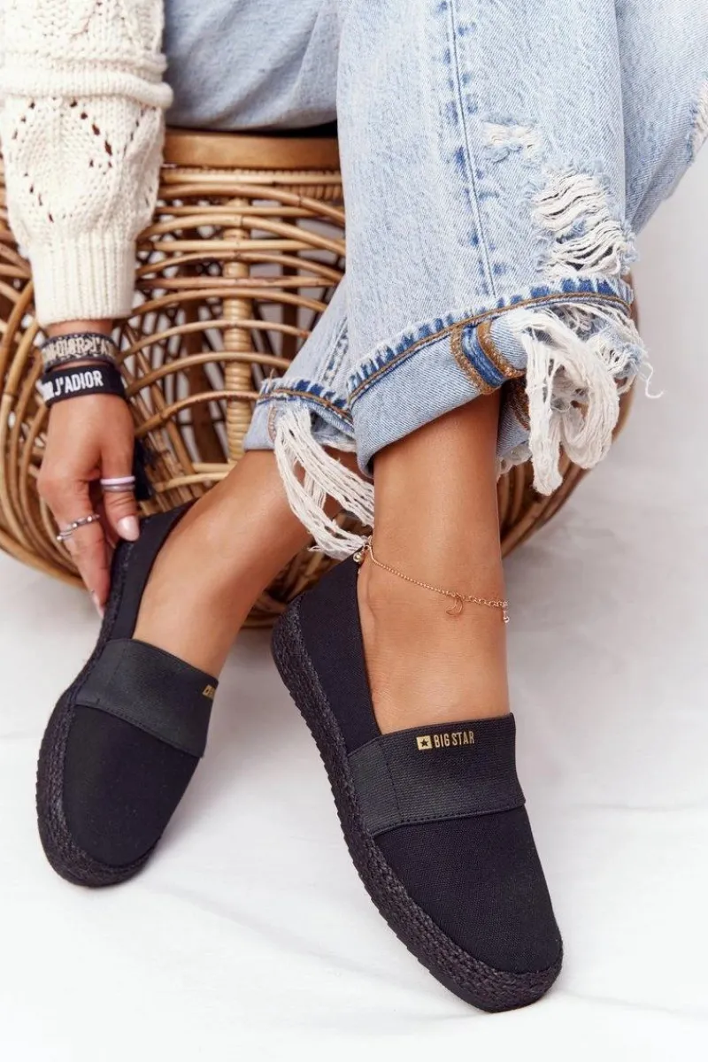 Clearance Big Star Shoes Espadryle Na Plecionej Podeszwie Big Star HH274482 Czarne