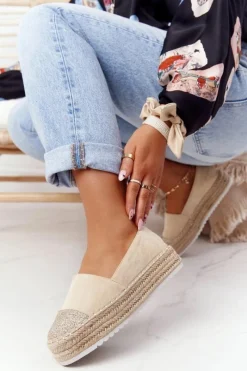 Best Espadryle Na Słomkowej Platformie S.Barski Beżowe Damskie Czarne Espadryle