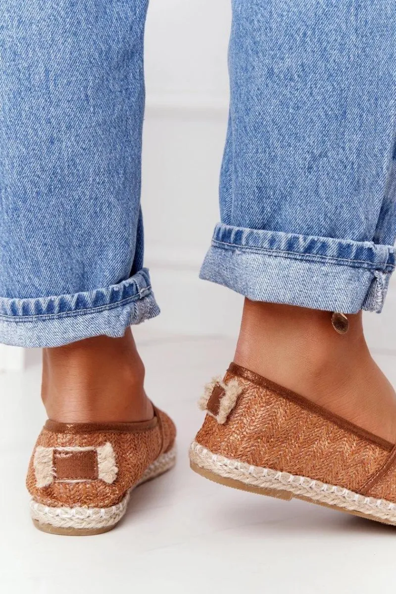 Czarne Espadryle>Boto Espadryle Na Słomkowej Podeszwie Lu Boo Brązowe