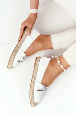 Best Espadryle Na Słomkowej Podeszwie S.Barski Białe Damskie Czarne Espadryle