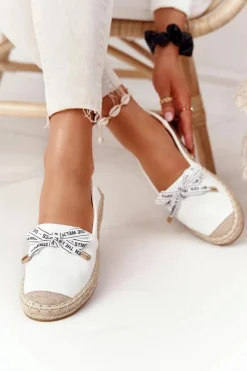 Best Espadryle Na Słomkowej Podeszwie S.Barski Białe Damskie Czarne Espadryle