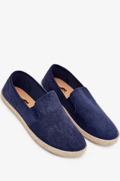 Best Boto Espadryle Tenisówki Męskie Z Eko Zamszu Granatowe Lunaria