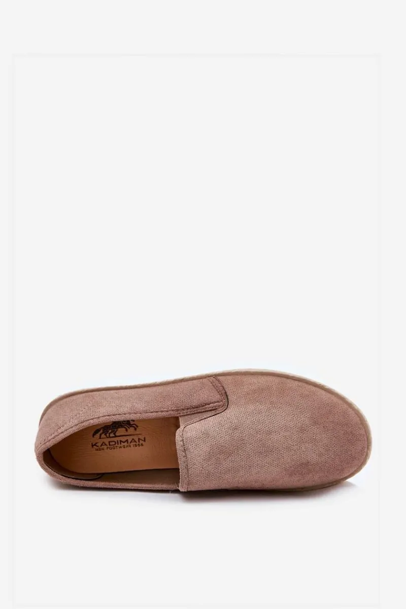 Boto Espadryle Tenisówki Męskie Z Eko Zamszu Ciemnobeżowe Lunaria