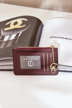 Portfele>Boto Etui Na Karty Portmonetka Damska Z Brelokiem Brązowa Therinore