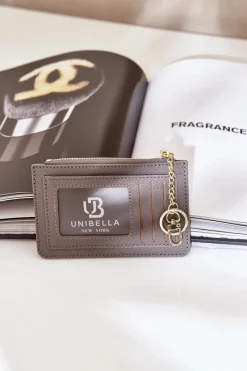 Clearance Boto Etui Na Karty Portmonetka Damska Z Brelokiem Szara Therinore