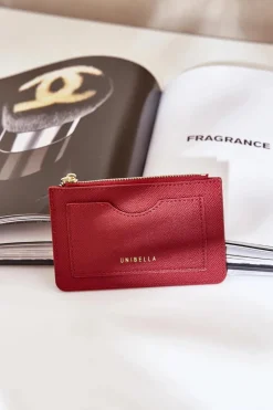 Portfele>Boto Etui Na Karty Portmonetka Damska Z Brelokiem Czerwona Therinore