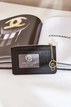 Best Etui Na Karty Portmonetka Damska Z Brelokiem Czarna Therinore Portfele