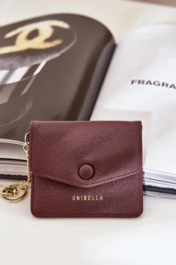 Discount Boto Etui Na Karty Ze Złotym Brelokiem Eko Skóra Iritinme Brązowy