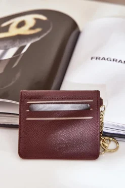 Discount Boto Etui Na Karty Ze Złotym Brelokiem Eko Skóra Iritinme Brązowy