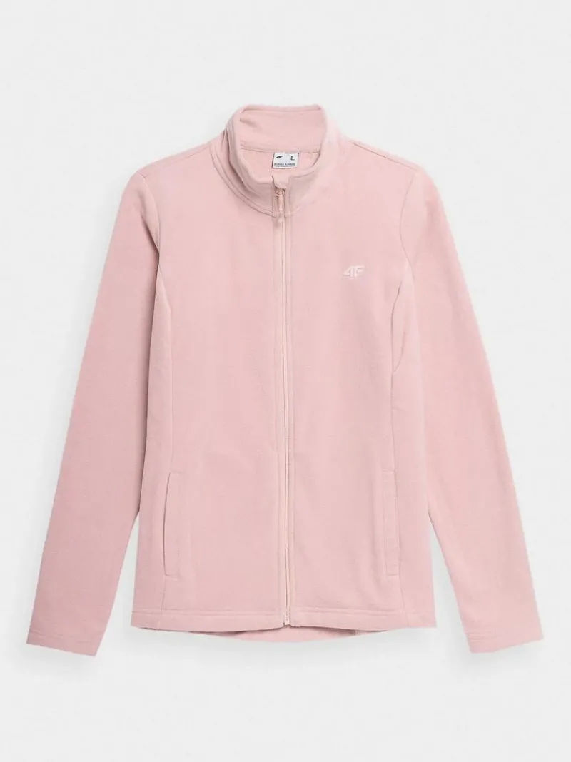 Bluzy Damskie>4F POLAR RÓŻOWY ZE STÓJKĄ REGULAR DAMSKI SS23TFLEF049