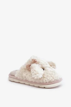 Best Futrzane Ciepłe Kapcie Damskie Beżowe Falinivia Damskie Kapcie Klasyczne