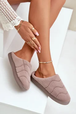 Clearance Futrzane Ciepłe Kapcie Damskie Brązowe Vamirae Damskie Kapcie Klasyczne