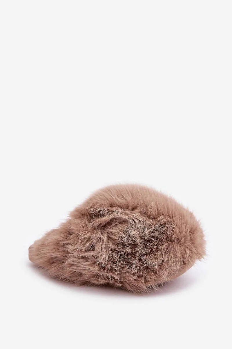 Discount Boto Futrzane Kapcie Damskie Ciemnobeżowe Wladisa Beżowy