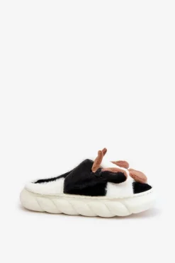 Boto Futrzane Kapcie Krowy Damskie Białe Remiola