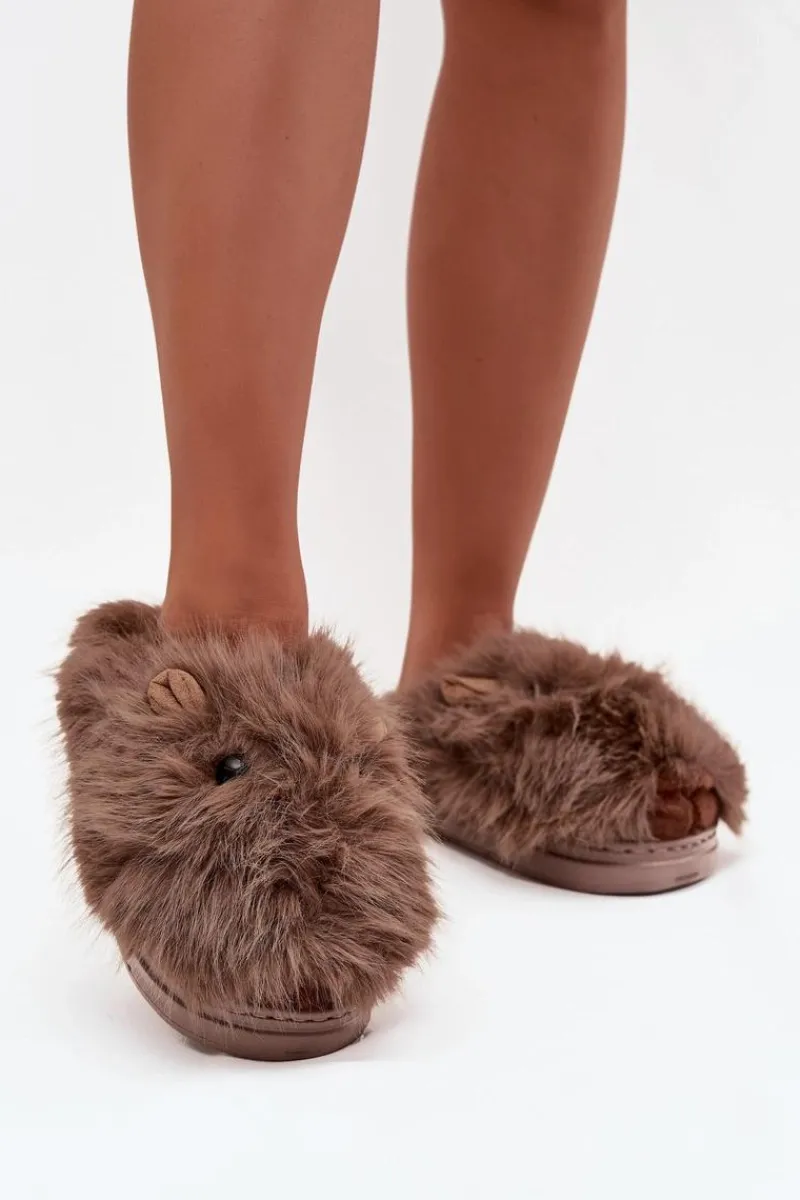 Outlet Boto Futrzane Kapice Damskie Kapibary Brązowe Pravelle