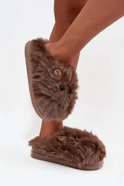 Outlet Boto Futrzane Kapice Damskie Kapibary Brązowe Pravelle