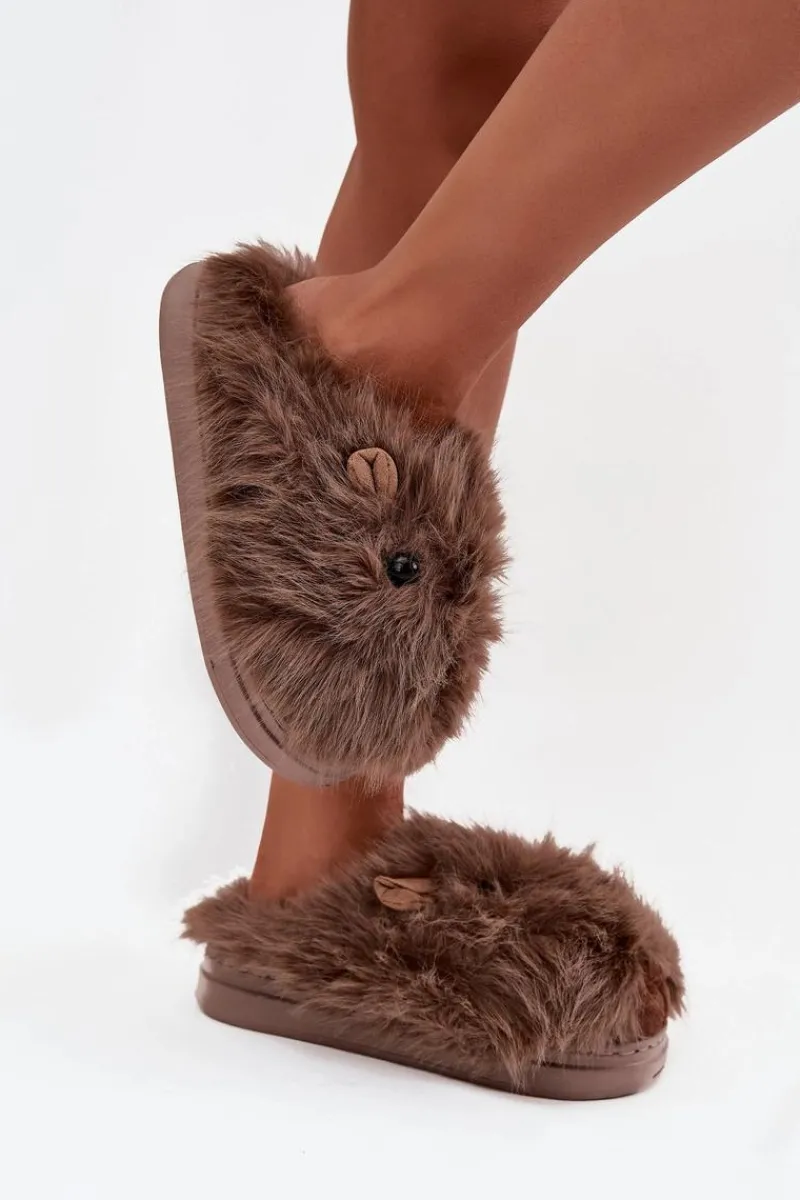 Outlet Boto Futrzane Kapice Damskie Kapibary Brązowe Pravelle