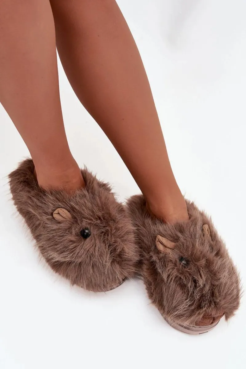 Outlet Boto Futrzane Kapice Damskie Kapibary Brązowe Pravelle