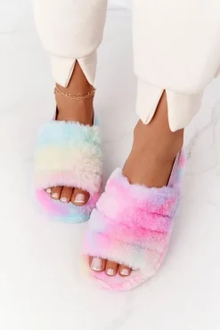 Outlet Futrzane Papcie Na Platformie Kolorowe Snowflake Damskie Kapcie Klasyczne