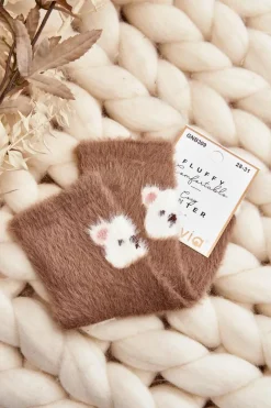 Skarpetki|Skarpetki>Just Play Futrzane Skarpety Dziecięce Z Misiem Brązowe Brązowy