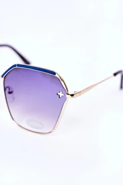 Boto Geometryczne Okulary Przeciwsłoneczne Granatowe Ombre