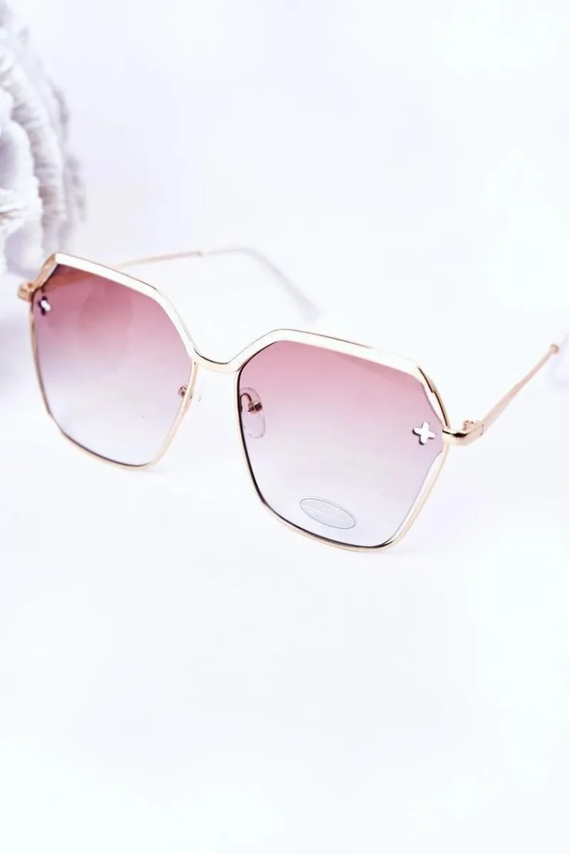 Discount Geometryczne Okulary Przeciwsłoneczne Białe Z Beżowym Ombre Okulary