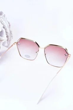 Discount Geometryczne Okulary Przeciwsłoneczne Białe Z Beżowym Ombre Okulary