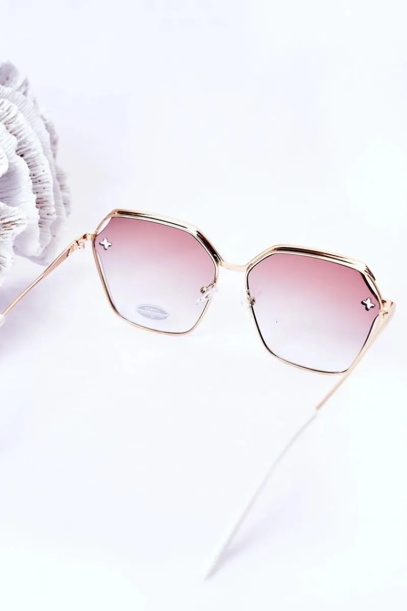 Discount Geometryczne Okulary Przeciwsłoneczne Białe Z Beżowym Ombre Okulary