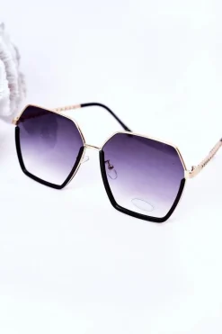 Outlet Boto Geometryczne Okulary Przeciwsłoneczne Czarne Ombre