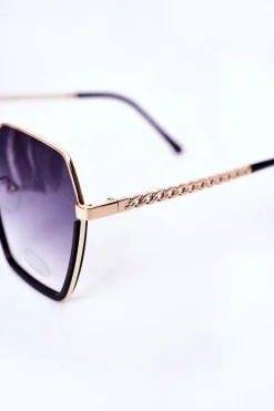 Outlet Boto Geometryczne Okulary Przeciwsłoneczne Czarne Ombre