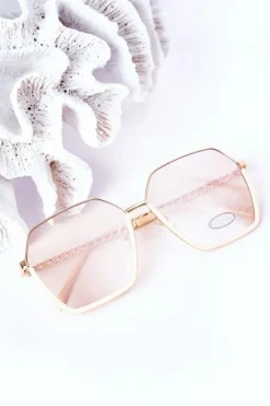 New Geometryczne Okulary Przeciwsłoneczne Beżowe Okulary