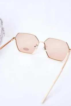 New Geometryczne Okulary Przeciwsłoneczne Beżowe Okulary