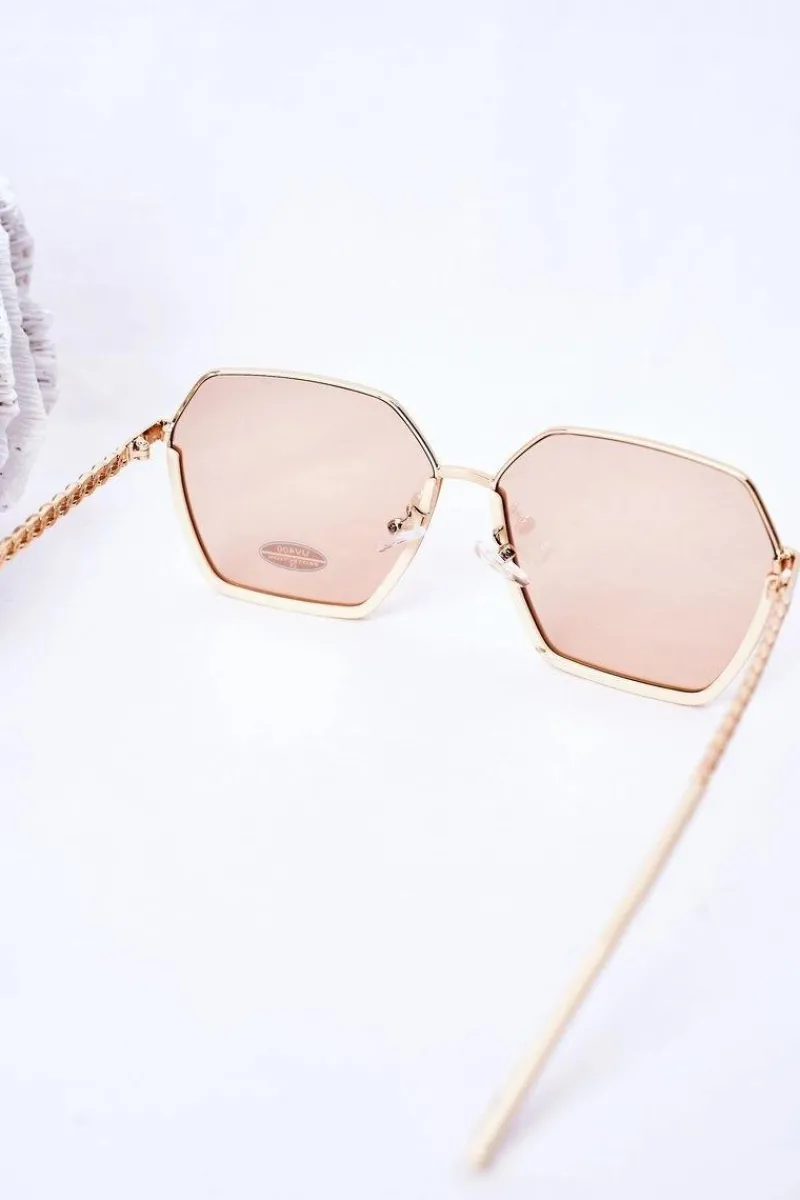New Geometryczne Okulary Przeciwsłoneczne Beżowe Okulary