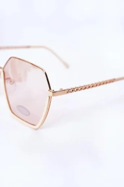 New Geometryczne Okulary Przeciwsłoneczne Beżowe Okulary