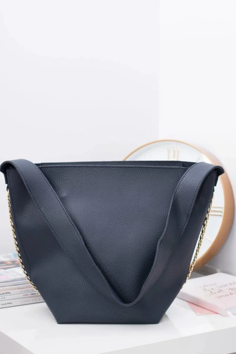 Boto Granatowa Torebka Damska A4 Shopper Bag