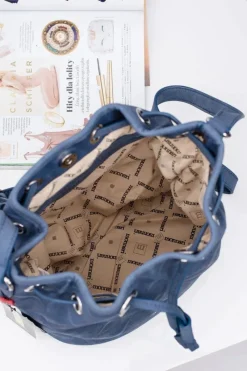 Torebki Monnari|Torebki Klasyczne>Monnari Granatowa Torebka Stylowy Worek