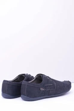 Mokasyny Sznurowane></noscript>Boto Granatowe Dziurkowane Mokasyny Męskie Emire
