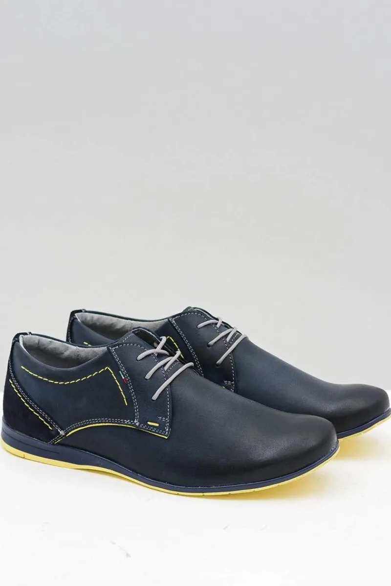 Półbuty Casual>Boto Granatowe Męskie Półbuty Casual Badoo