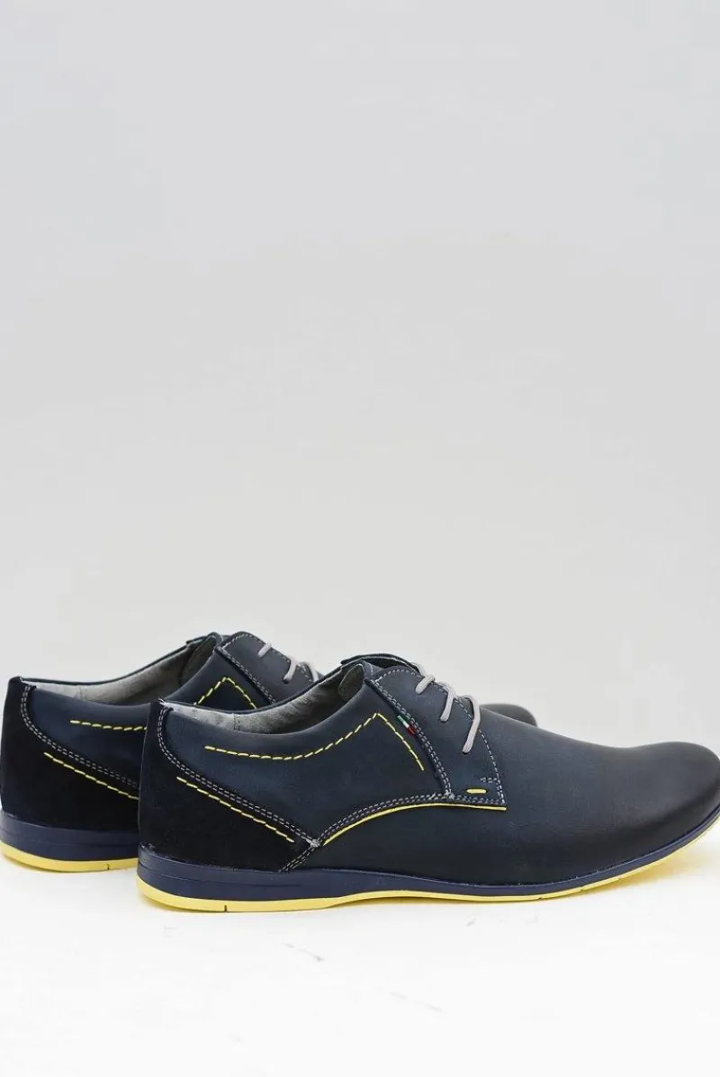 Półbuty Casual>Boto Granatowe Męskie Półbuty Casual Badoo