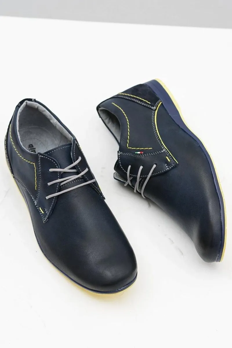 Półbuty Casual>Boto Granatowe Męskie Półbuty Casual Badoo