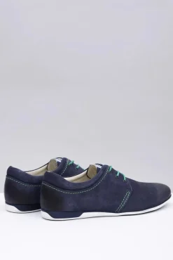 Sale Boto Granatowe Męskie Skórzane Półbuty Dimonde