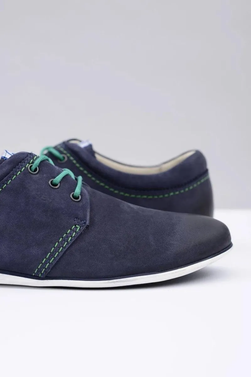 Sale Boto Granatowe Męskie Skórzane Półbuty Dimonde