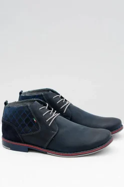 Półbuty Casual>Boto Granatowe Męskie Skórzane Półbuty Graziano