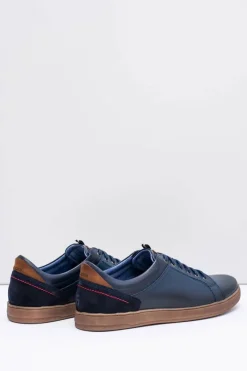 Best Granatowe Skórzane Męskie Sportowe Półbuty Nikopol Design Męskie Półbuty Casual