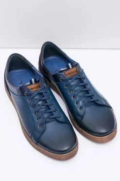 Best Granatowe Skórzane Męskie Sportowe Półbuty Nikopol Design Męskie Półbuty Casual