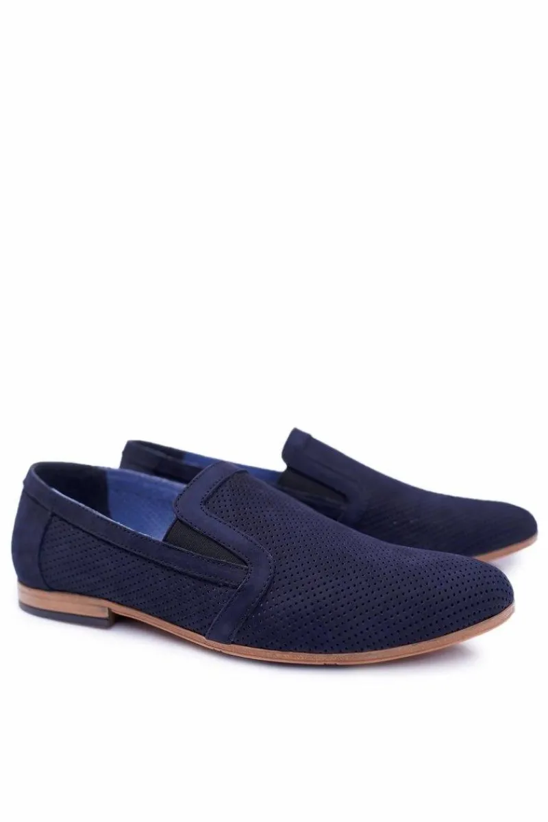 New Boto Granatowe Wsuwane Mokasyny Męskie Bednarek Munero