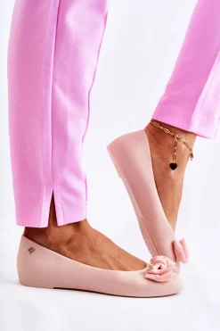 Best Boto Gumowe Damskie Baleriny Kokardka Nude Fergie